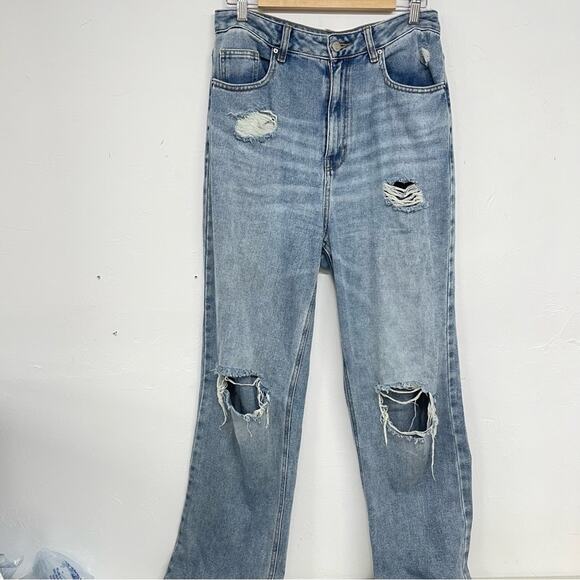 Pacsun Distressed Light Wash 90s Boyfriend Jeans Womens 29 Blue Denim Baggy - Picture 1 of 13